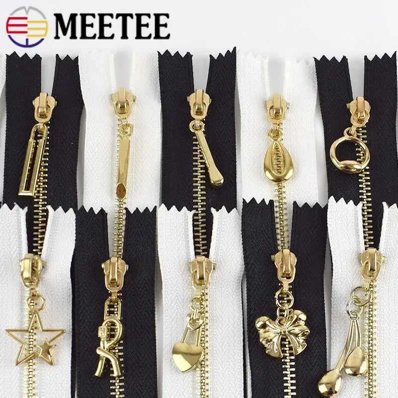 Meetee 20pcs 15-30cm 3# Metal Zipper Closed End Black White Zippers DIY Bag Purse Wallet Shoes Garment Zip Sewing Accessory