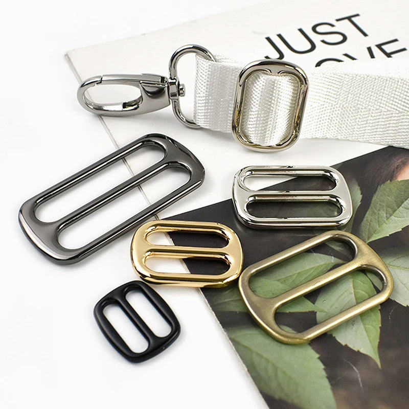 15/500Pcs 25/32/38/50mm Metal Tri Glide Slider Buckles Webbing Straps Adjuster Ring Buckle for Bag Strap DIY Hardware Accessories