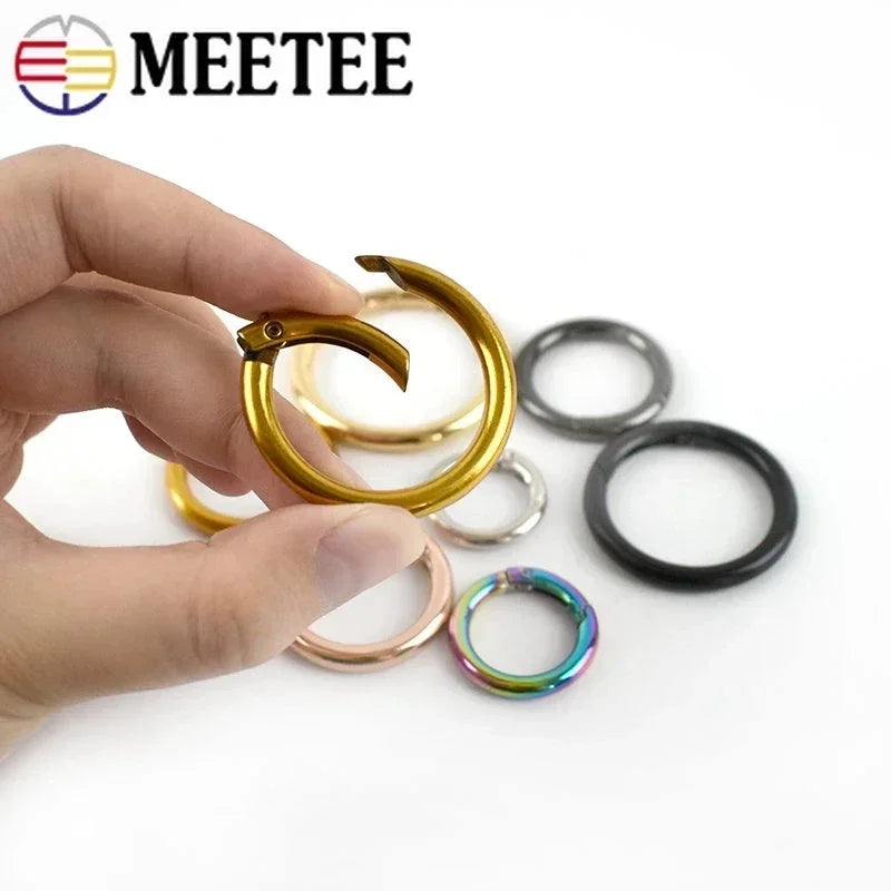 20/640Pcs 16-50mm Metal O Ring Buckles Circle Openable Keychain Rings Bag Strap Belt Snap Clasp Clip Hook Dog Collar Accessories