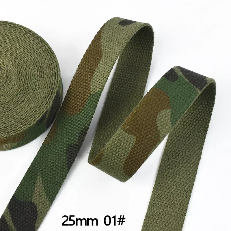 3/100Meters 25-38mm Camouflage Polyester Webbing Tape Clothing Ribbon Bag Bias Binding Band Dog Collar Decor Strap DIY Accessories