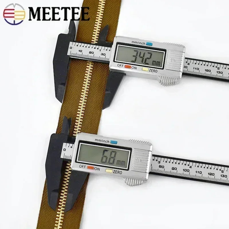 2/50Yards 5# Colorful Metal Zipper Gold/Sliver Teeth Double Pull Open-end Zips Tape Bag Garment Zip Repair Kit Sewing Accessory