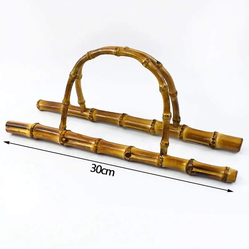 2/70Pcs Meetee 28/30cm Bamboo Bag Handle Natural Wooden Purse Frame Women Handbag Replacement Handles Handmade Bags Accessories