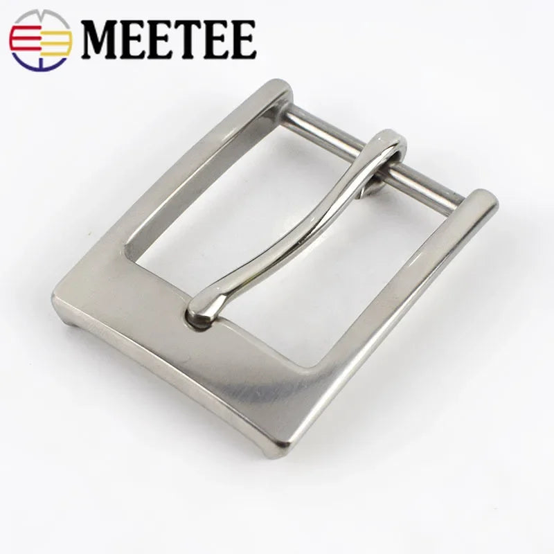 Meetee 1pc/30pcs 35mm Stainless Steel Belt Buckles Men Pin Buckle Belts Head DIY Leather Craft Hardware Decor Accessories ZK842