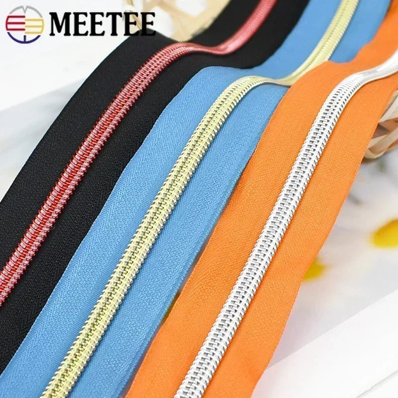 8/300M Sewing Zippers Tapes By The Meter Bag Shoes Nylon Coil Zipper Decorative Roll Bulk Zips Repair Kit DIY Accessories