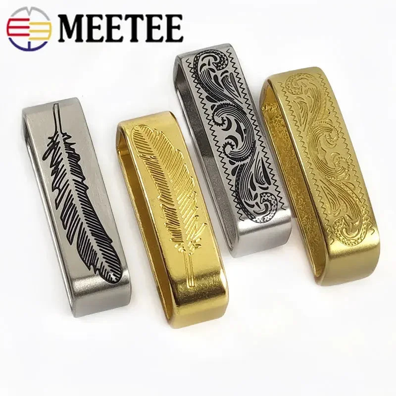 2/70Pcs Meetee 35-40mm Metal Pure Copper Belts Loops Hook Solid Brass O D Ring Belt Buckle for Men's Clothing Craft Hardware Accessories
