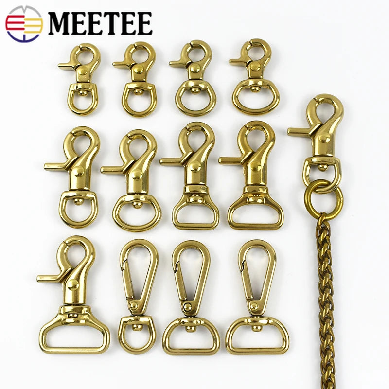 5/160Pcs Solid Brass Trigger Clips Swivel Lobster Clasp Snap Hook for Bag Strap Belt Webbing Pet Dog Rope Leashes Hang Hooks