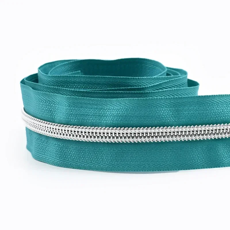 8/300Meters 5# Nylon Zippers Colorful Tooth Coil Zipper for Garment Bags Zip Tape Repair Kit DIY Clothes Tailor Sewing Accessory