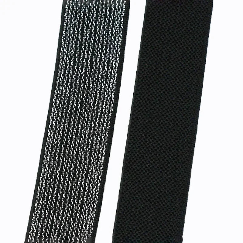 8/300M 25/30/40/50mm Nylon Elastic Bands for Sewing Rubber Band Colored Glitter Nylon Elasticity Webbing Decoration Spandex Belt