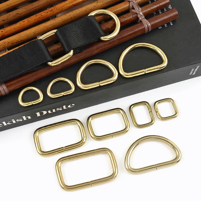 25/800Pcs Metal Bags Buckle 13-38mm Brass O D Ring Webbing Belt Connect Hook Buckles Handbag Strap Carabiner Clip Crochet Hooks
