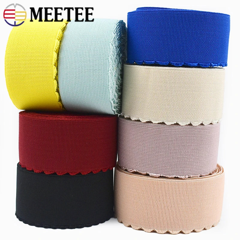 8/200Meters 40mm Nylon Elastic Band for Waist Tape Pants Belt Stretch Strap Underwear Shoulder Ribbon DIY Sewing Accessories