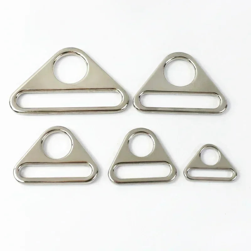 25/600Pcs 20-50mm Metal Buckles Triangle Adjust Belt Buckle Bag Strap Webbing Carabiner Clasp Bikini Metalic Ring Hardware Accessory