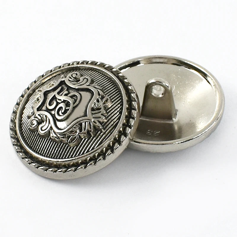 100Pcs Meetee Silver Retro Round Metal Buttons Coat Jacket Jean Decor Buckle Clothes Bag Sewing Button DIY Garment Accessories
