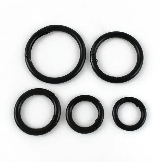 20/640Pcs 16-50mm Metal O Ring Buckles Circle Openable Keychain Rings Bag Strap Belt Snap Clasp Clip Hook Dog Collar Accessories
