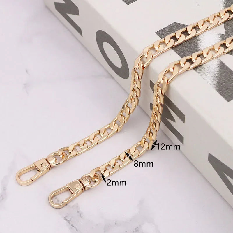 2/70Pcs Meetee 100/120cm Metal Purse Chains Bags Strap Replacement Shoulder Crossbody Bag Straps Wallet Handle DIY Handbags Hardware