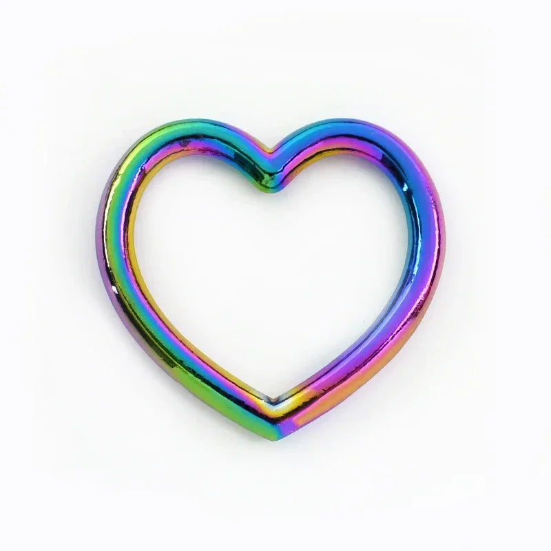 15/500Pcs Metal Heart O Ring Buckle Bags Strap Chain Connection Hooks Webbing Belt Adjust Clasp DIY Hardware Accessories