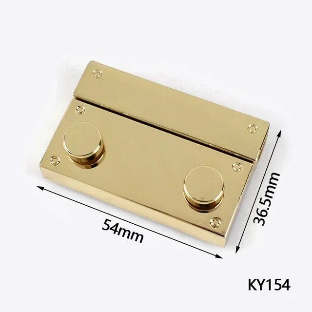 2/60Pcs Meetee Metal Clasp Turn Lock Twist Locks Round Rectangle Bag Decor Buckles DIY Handbag Purse Hardware Replace Accessories