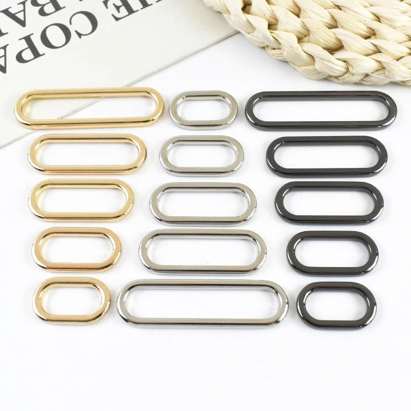 20/500Pcs 20-50mm O Ring Metal Oval Buckles Shoes Clasp Egg Buckle Bag Strap Connect Rings Adjust Hook Handbags DIY Accessories