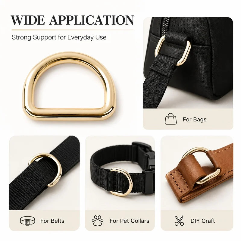 20/50Pcs 16-38mm Metal D Ring O Shape Buckle Bag Strap Belt Collar Webbing Connector Leather Craft Hardware Accessory Supplies