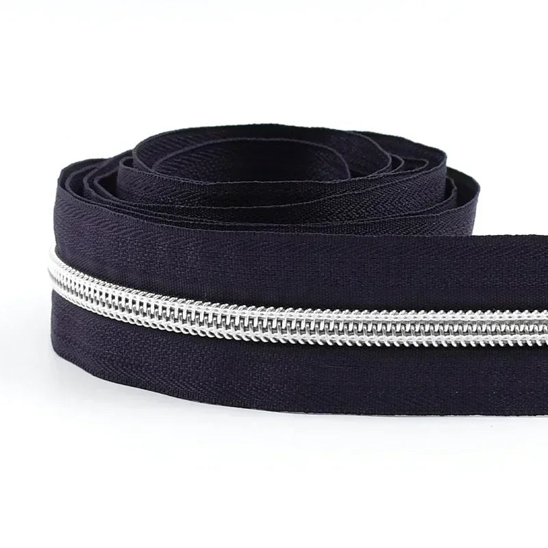 8/300Meters 5# Nylon Zippers Colorful Tooth Coil Zipper for Garment Bags Zip Tape Repair Kit DIY Clothes Tailor Sewing Accessory