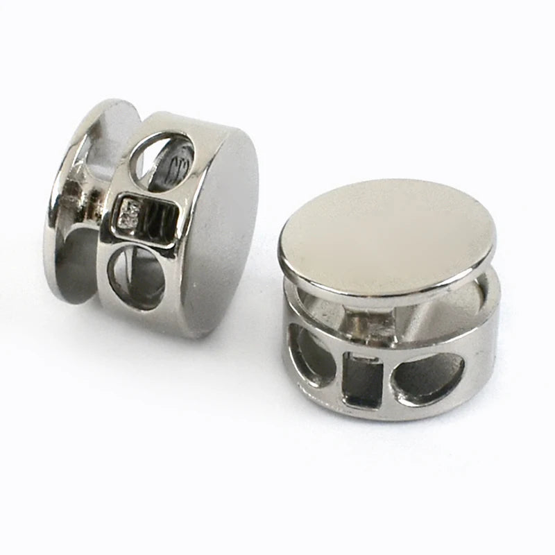 25/600Pcs Metal Cord Lock Double Hole Spring Stopper Cloth Elastic Buckles Bag Cords End Hat Rope Clasps DIY Sewing Accessories