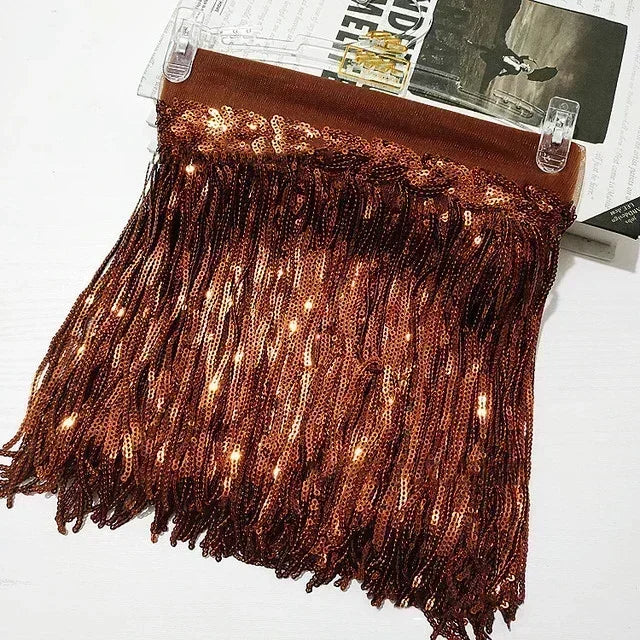 5/200Yards Meetee 10/18cm Sequin Tassel Lace Trim Fringe Trimming Ribbon for Clothing Dress Decoration DIY Sewing Accessories