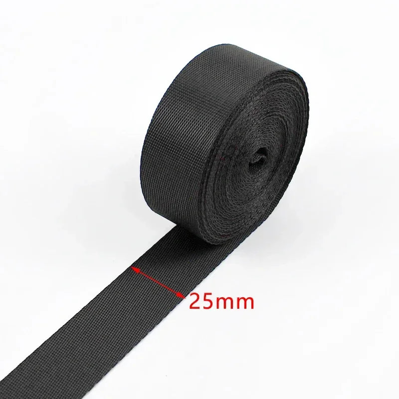 80/1000Meters 10-100mm Black Webbing Nylon Strap 0.8mm Thick Backpack Ribbon Decoration Sewing Bias Tape Belt Fixed Band Accessories
