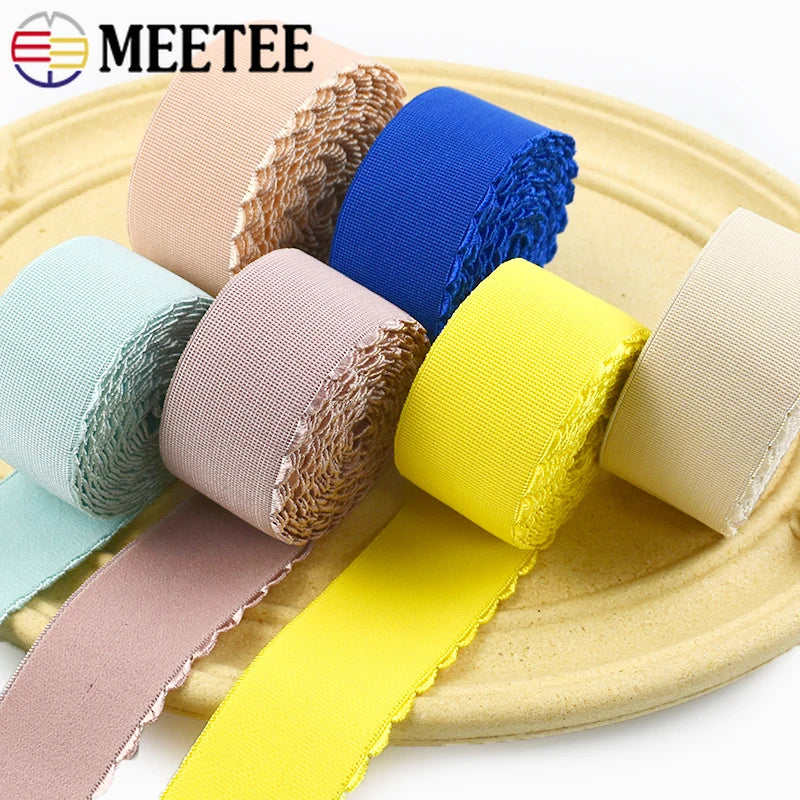 8/200Meters 40mm Nylon Elastic Band for Waist Tape Pants Belt Stretch Strap Underwear Shoulder Ribbon DIY Sewing Accessories
