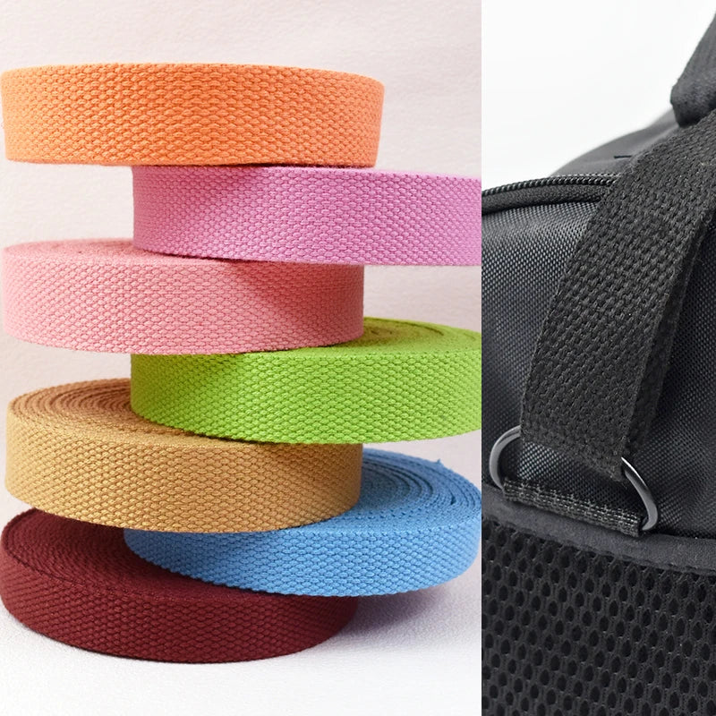 5/150Meters Meetee 38mm Canvas Webbings Ribbon 1.8mm Thick Cotton Webbing Strap Belt DIY Bag Garment Band Sewing Accessories