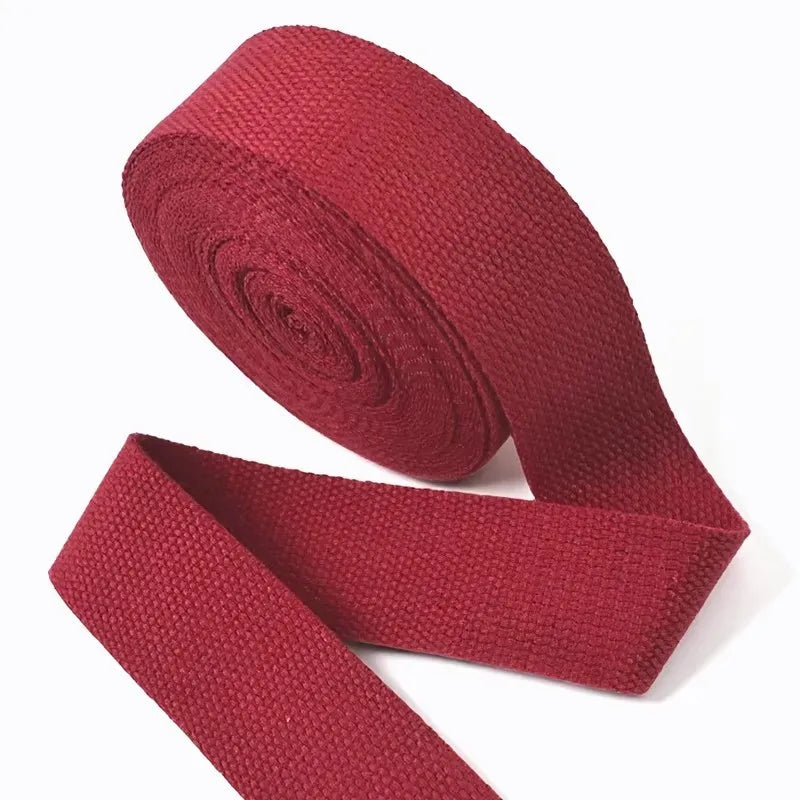 8/250Meters Meetee 20-50mm 1.2mm Thick Canvas Cotton Webbing Backpack Bag Strap Band Clothes Ribbon Tapes DIY Sewing Accessories