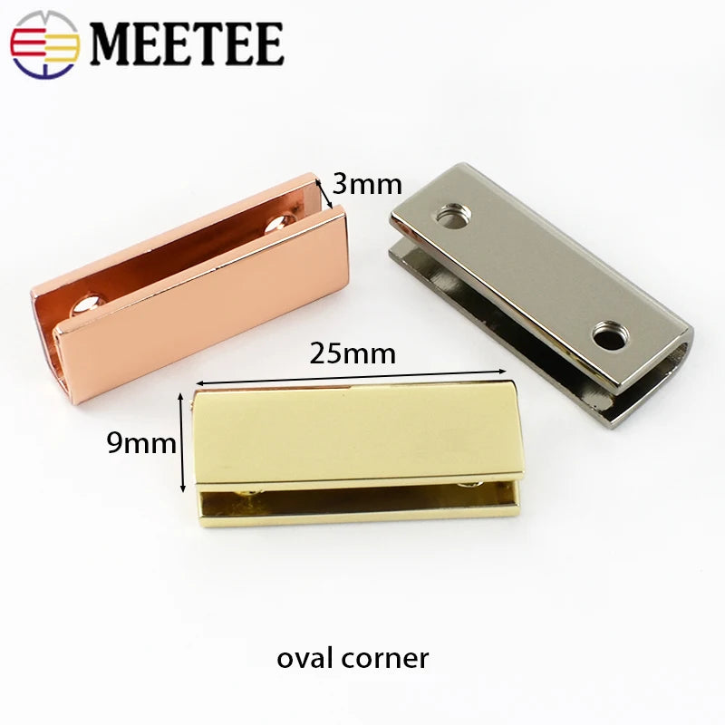 15-500Pcs Metal Bag Buckle Side Clips Protector Corner Screws Clip Clasp for Webbing Belts Tail End Plug LeatherCraft Accessories