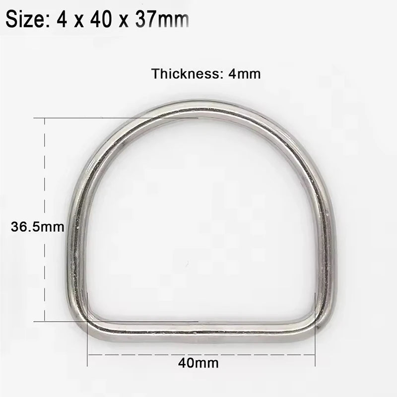 20/700Pcs 304# Stainless Steel D Ring Buckle Bag Strap Webbing Belt Buckles Pet Dog Collar Clasp DIY Bags Hardware Accessories