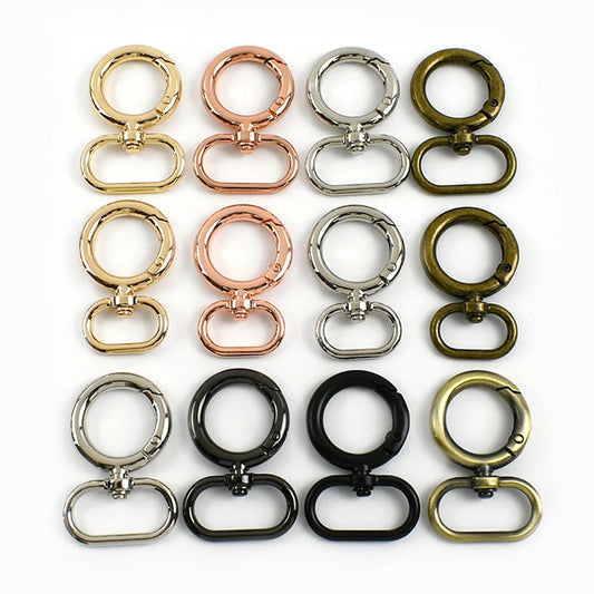 8/300Pcs Spring O Ring Snap Hook 20/25/32/38mm Metal Buckles for Bag Webbing Strap Carabiner Rings Connect  Buckle Hardware