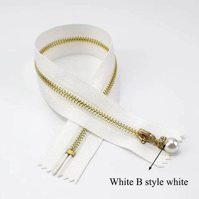10pcs Meetee 3# Metal Close End Zippers 20/30cm Gold Teeth Long Zip Closure for Sewing Bags Down Jacket Skirt Clothing Accessory