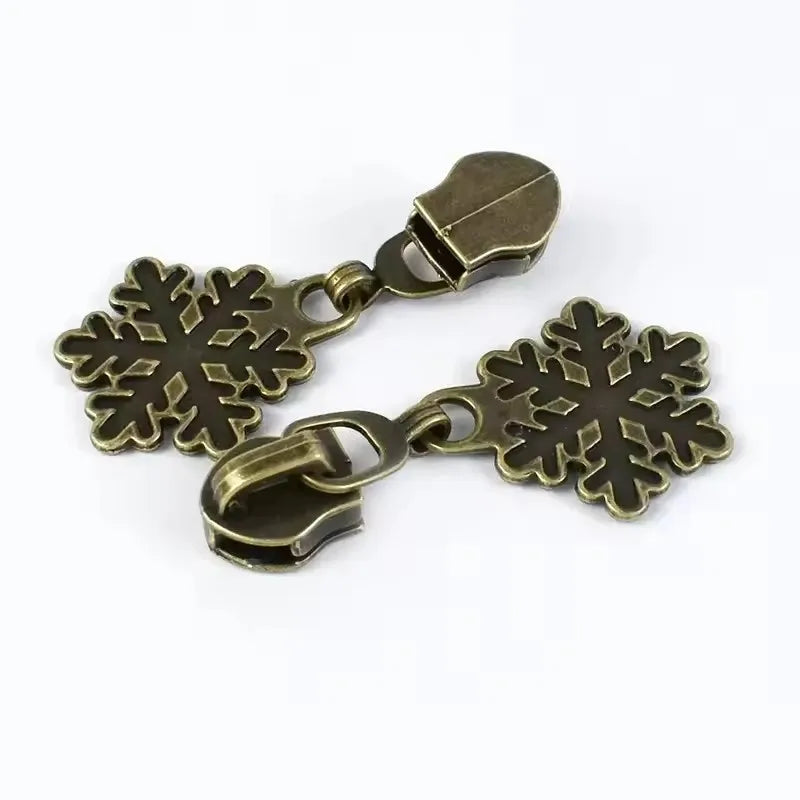 50Pcs 5# Bronze Zipper Sliders for Nylon Zippers Zip Head Puller Bag Clothes Luggage Repair Kit DIY Sewing Accessories