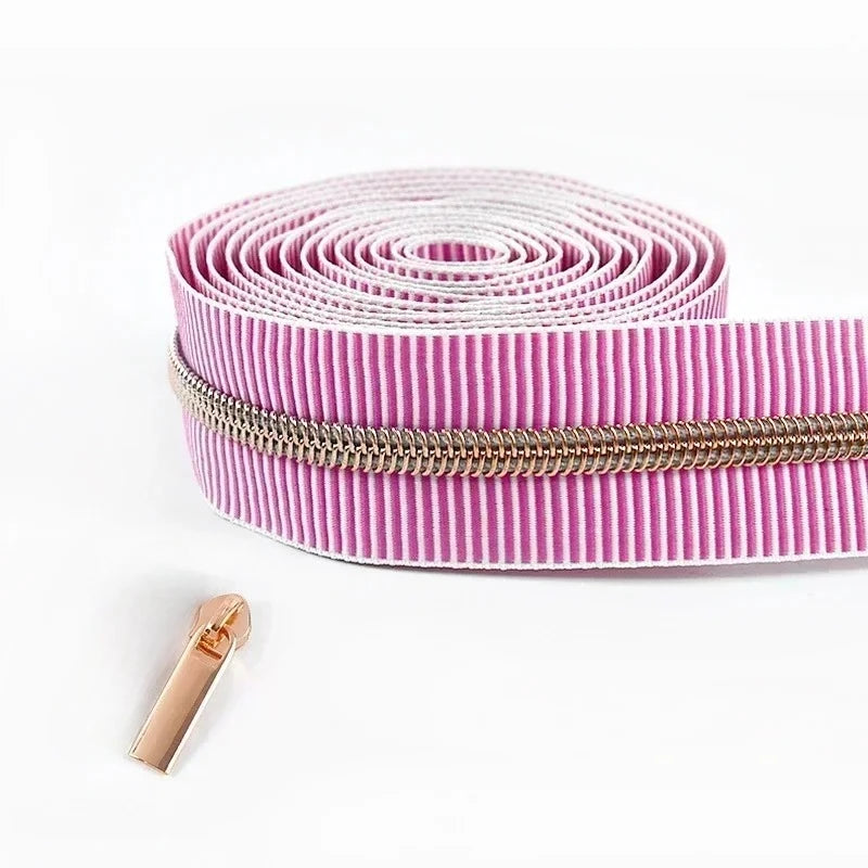 5/20Meters Meetee 5# Striped Nylon Zippers Tape for Sewing Bag Continuous Roll Coil Zip By the Meter DIY Garment Accessories