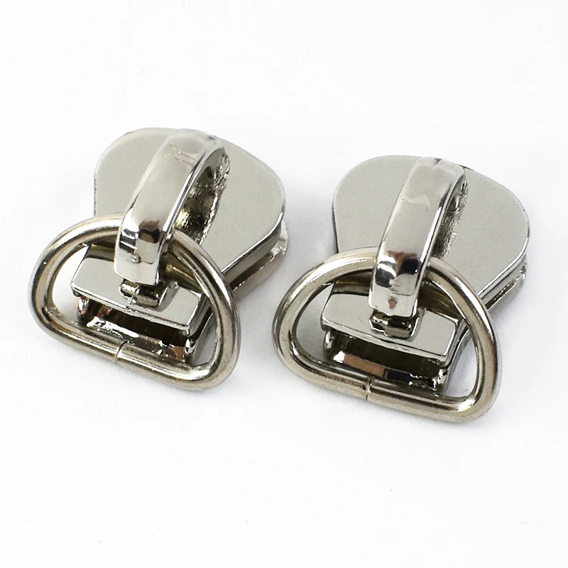 3/1000Pcs D Ring 5# Zipper Sliders for Sewing Metal Nylon Zippers DIY Zip Head Bag Pocket Repair Kits Replacement Tailor Tools