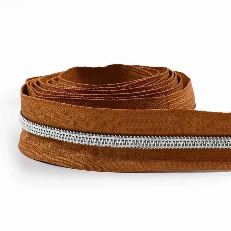 8/300Meters 5# Nylon Zippers Colorful Tooth Coil Zipper for Garment Bags Zip Tape Repair Kit DIY Clothes Tailor Sewing Accessory