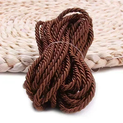 25/930M 3mm Polyester Twisted Braided Cord 3 Shares Ropes for Bag Strap Curtain Decorative Gift Box Rope DIY Sewing Accessory