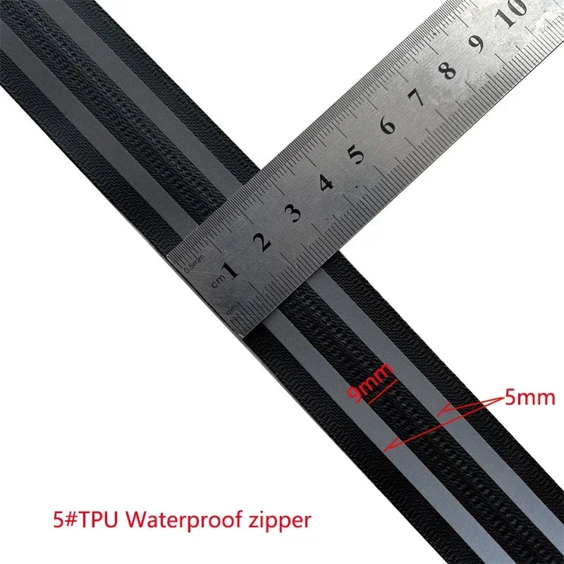 5/120Meters 3# 5# Waterproof Zipper Reflective Nylon Zippers Tapes for Bags Outdoor Clothing Backpack Zip Repair Kit DIY Sewing