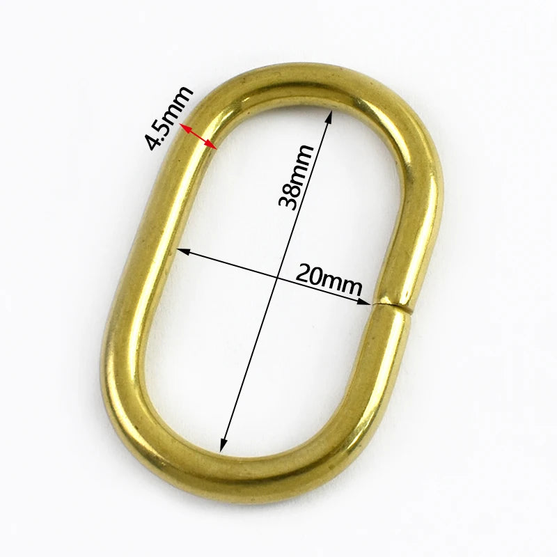 20/500Pcs Solid Brass O Ring Buckles for Bag Strap 16-24mm Keychain Clasp Dog Leash Pet Collar Loops DIY Hardware Accessories