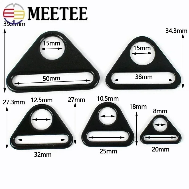 25/600Pcs 20-50mm Metal Buckles Triangle Adjust Belt Buckle Bag Strap Webbing Carabiner Clasp Bikini Metalic Ring Hardware Accessory