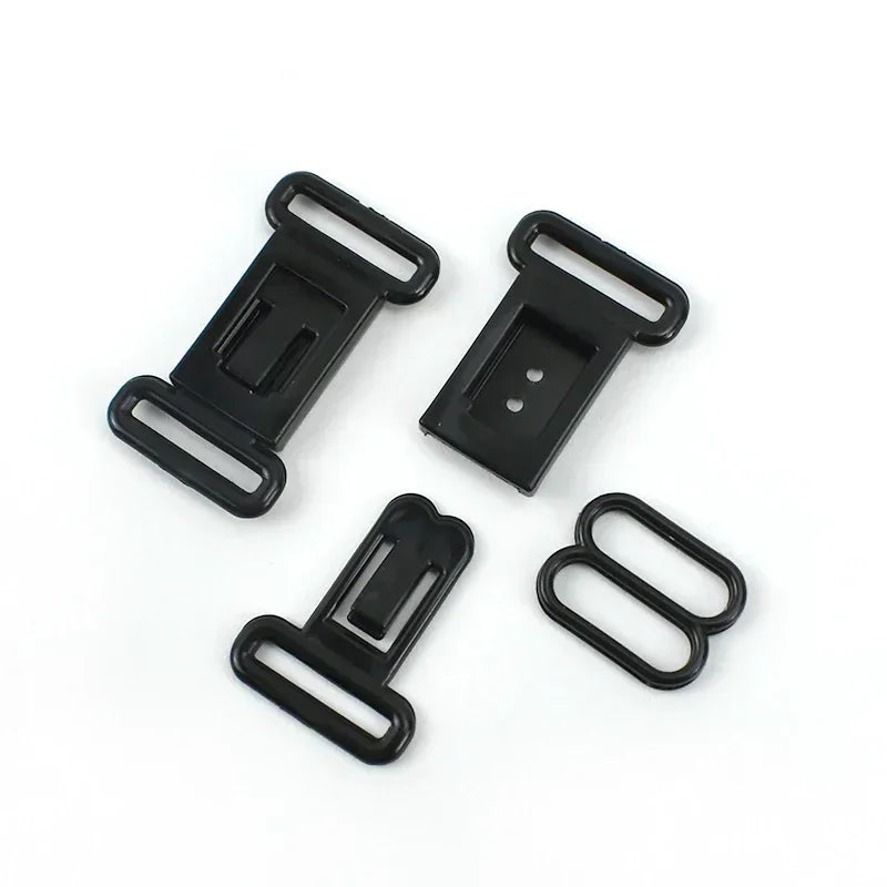 50Sets Black White Bra Strap Adjuster Plastic Buckles 12.5mm Swimsuit 8 Shape O Ring Buckle Underwear Slider Hooks Supplies