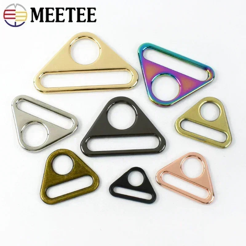 25/600Pcs 20-50mm Metal Buckles Triangle Adjust Belt Buckle Bag Strap Webbing Carabiner Clasp Bikini Metalic Ring Hardware Accessory