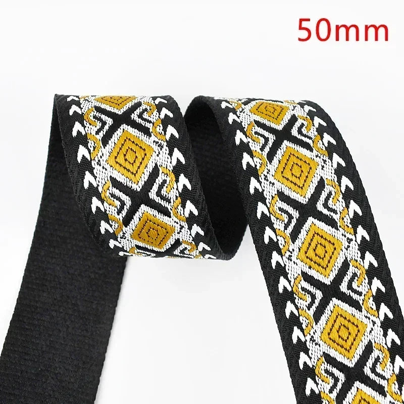 3/100Meters Meetee 38/50mm Jacquard Webbing Tape Bag Ribbon Strap Garment Sewing Decoration Ribbons Tapes Home Textile Accessory
