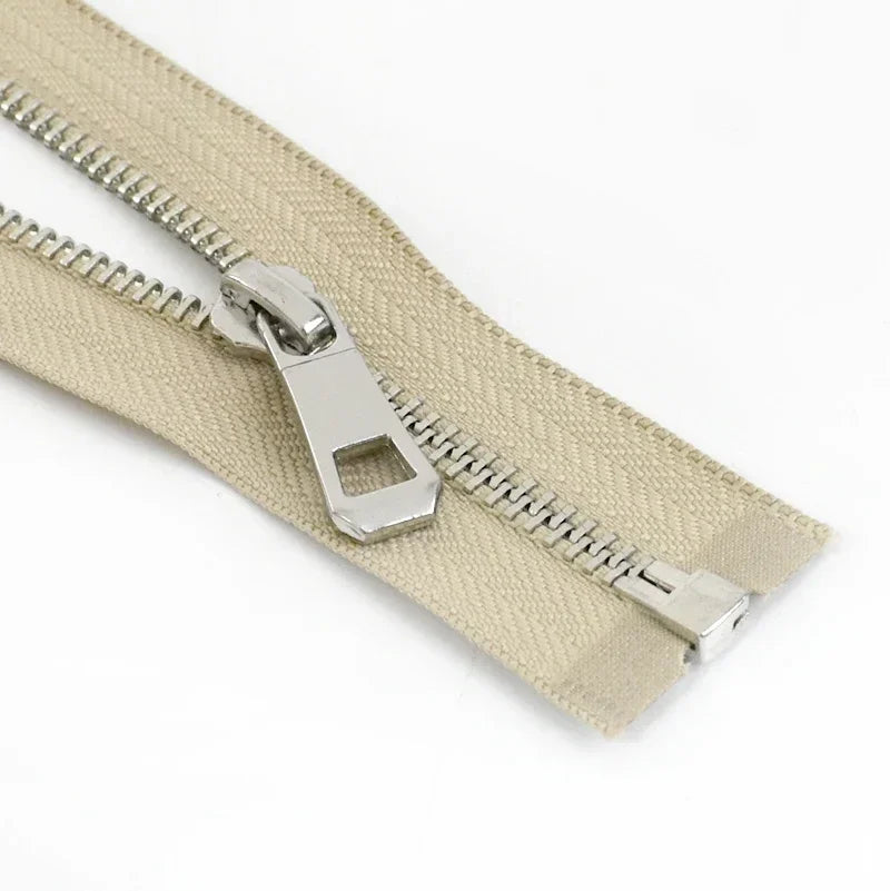 5/120Pcs 35-85cm 5# Metal Zippers Open-end Zip Tape Gold Sliver Teeth Open-End Zipper Repair DIY Clothing Bags Sewing Accessories