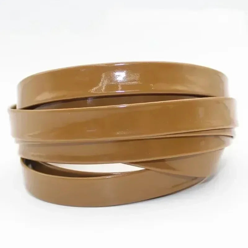 15/400Meters 5-20mm Mirror PU Ribbons Headdress Leather Cord Rope Bias Binding Tape DIY Jewelry Trim Clothes Edge Accessories