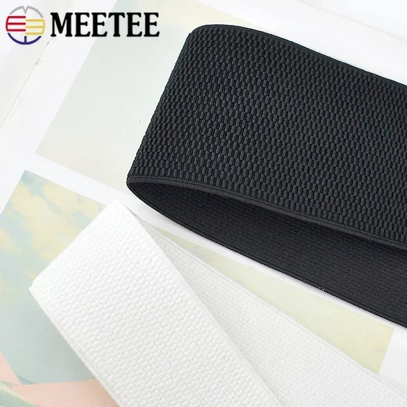 5/150Meters Meetee 2.5-10cm Elastic Bands for Sewing Clothes Waistband Rubber Webbing Tapes DIY Skirt Belt Garment Accessories