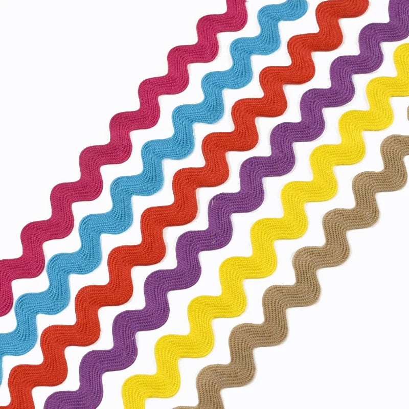 20/630Meters 8mm Curve Wavy Lace Trim Ribbon for Costume Pillow Decorations Laces Polyester Tapes Sewing Trimming Accessories
