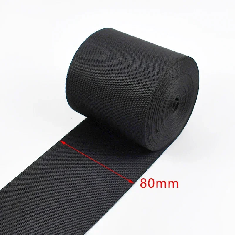 80/1000Meters 10-100mm Black Webbing Nylon Strap 0.8mm Thick Backpack Ribbon Decoration Sewing Bias Tape Belt Fixed Band Accessories