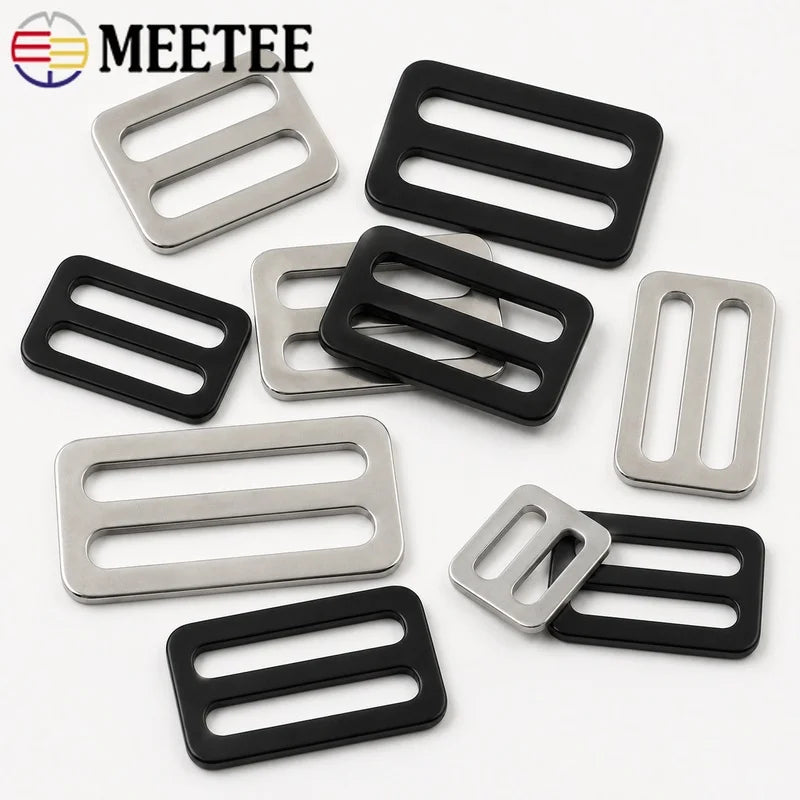 20/100Pcs 20-50mm Stainless Steel Tri-Glide Buckles Strap Slider Rings for Backpack Bag Belt Webbing Adjuster Hardware Parts